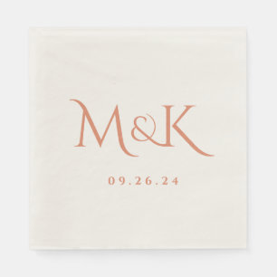 Serviette En Papier Élégant et simple Mariage en terre cuite