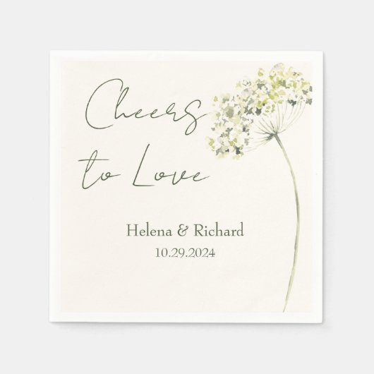 Serviette En Papier Élégant et verdoyant Mariage floral Napkin (Devant)