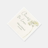 Serviette En Papier Élégant et verdoyant Mariage floral Napkin (Coin)