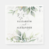 Serviette En Papier Elégant eucalyptus aéré mariage (Devant)