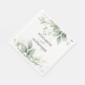 Serviette En Papier Elégant eucalyptus aéré mariage (Coin)