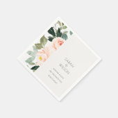 Serviette En Papier Elégant Eucalyptus Blush Rose Mariage rose (Coin)