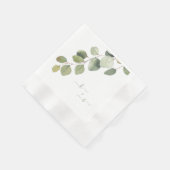 Serviette En Papier Élégant Eucalyptus Couple Initiales Mariage (Coin)