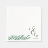 Serviette En Papier Elégant Eucalyptus feuille Mariage de verdure (Devant)