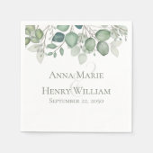 Serviette En Papier Élégant Eucalyptus Feuille Végétation Foliage (Devant)