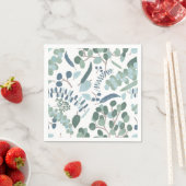 Serviette En Papier Elégant Eucalyptus Foliage Vert (En situation)
