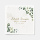 Serviette En Papier Elegant Eucalyptus Greenery Elegant Bridal Shower (Devant)