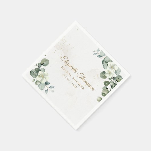 Serviette En Papier Elegant Eucalyptus Greenery Elegant Bridal Shower (Coin)