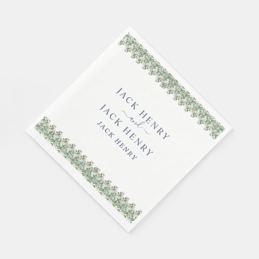 Serviette En Papier Elegant Eucalyptus Greenery Wedding Napkins (Coin)