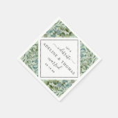 Serviette En Papier Elégant Eucalyptus Mariage de verdure géométrique (Coin)