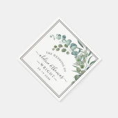 Serviette En Papier Élégant Eucalyptus Mariage Monogramme (Coin)