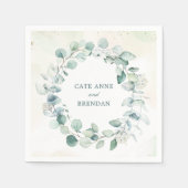 Serviette En Papier Elégant Eucalyptus Verdure Wreath Mariage rustique (Devant)