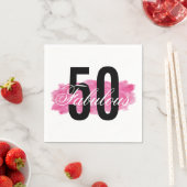 Serviette En Papier Elégant Fabulous 50 Rose Aquarelle Anniversaire (En situation)