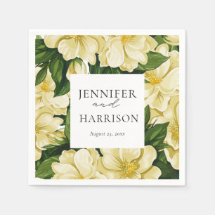 Serviette En Papier Élégant, faire-part de mariage botanique