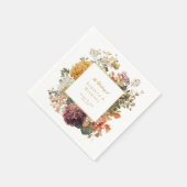 Serviette En Papier Elegant Fall Flowers Foliage Romantic Wedding (Coin)