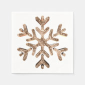 Serviette En Papier Élégant Faux Gold Diamonds Snowflake Noël (Devant)