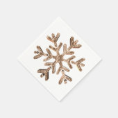 Serviette En Papier Élégant Faux Gold Diamonds Snowflake Noël (Coin)