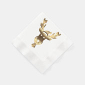 Serviette En Papier Élégant Faux Gold Reindeer Santa Hat Noël (Coin)