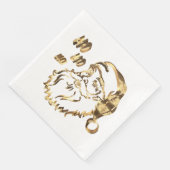 Serviette En Papier Élégant Faux Gold Santa Claus Père Noël (Coin)