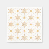 Serviette En Papier Élégant Faux Gold Snowflakes Noël Patttern (Devant)