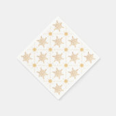 Serviette En Papier Élégant Faux Gold Snowflakes Noël Patttern (Coin)