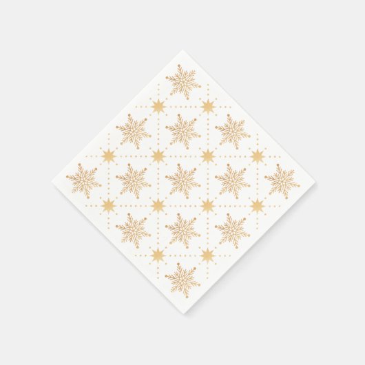 Serviette En Papier Élégant Faux Gold Snowflakes Noël Patttern (Coin)