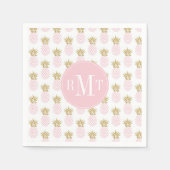Serviette En Papier Élégant faux or motif d'ananas tropical (Devant)