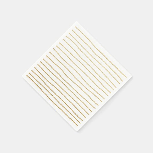 Serviette En Papier élégant faux or parties scintillant rayures motif (Coin)