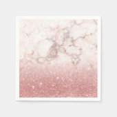 Serviette En Papier Elégant Faux Rose Gold Parties scintillant Marbre  (Devant)