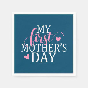 Serviette En Papier Élégant Fête de ma première mère   Serviette en Pa