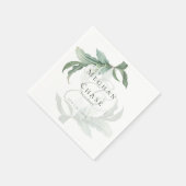 Serviette En Papier Élégant feuillage tropical (Coin)