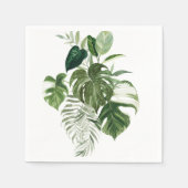 Serviette En Papier Élégant feuillage Tropical Moderne Palm Green (Devant)