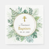 Serviette En Papier Élégant Feuille orthodoxe Baptême chrétien serviet (Devant)