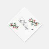 Serviette En Papier Elégant Feuilles & Berries Gîtes (Coin)