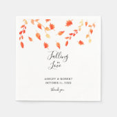 Serviette En Papier Elégant Feuilles d'aquarelle de automne tombant da (Devant)