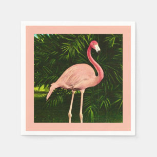 Serviette En Papier Élégant Flamant rose rose