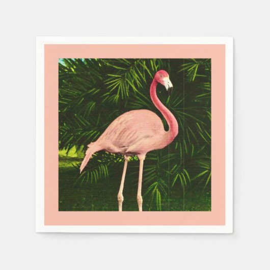 Serviette En Papier Élégant Flamant rose rose (Devant)