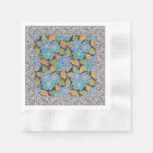 Serviette En Papier Élégant Fleur Bleu Périwinkle Floral Classic (Devant)