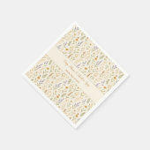 Serviette En Papier Elégant Fleur sauvage aquarelle Mariage floral (Coin)