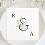 Serviette En Papier Élégant Fleur sauvage aquarelle Mariage Monogramme<br><div class="desc">Cette élégante serviette de mariage monogramme est ornée d'une esperluette ornée de fleurs sauvages d'aquarelle peints en blanc,  vert pâle,  jaune et violet. Pour une personnalisation plus avancée de cette conception,  cliquez sur le BOUTON OUTIL DESIGN BLEU ci-dessus ! Des articles correspondants sont également disponibles.</div>