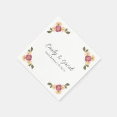 Serviette En Papier Élégant Fleur sauvage Boho Chic Mariage personnali (Coin)