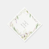 Serviette En Papier Élégant Fleur sauvage Botanique (Coin)