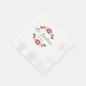 Serviette En Papier Élégant Fleur sauvage Chic Garden Mariage (Coin)