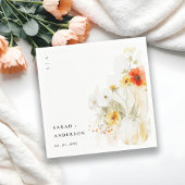 Serviette En Papier Elégant Fleur sauvage  Citrouille aquarelle Mariag