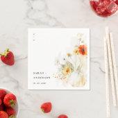 Serviette En Papier Elégant Fleur sauvage  Citrouille aquarelle Mariag (En situation)