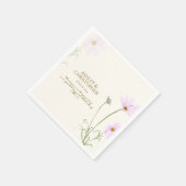 Serviette En Papier Elégant Fleur sauvage d'aquarelle violet Mariage (Coin)