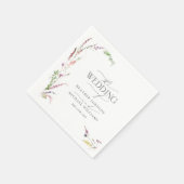 Serviette En Papier Élégant Fleur sauvage Floral Mariage (Coin)