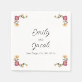 Serviette En Papier Élégant Fleur sauvage Garden Party Simple Mariage (Devant)