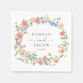 Serviette En Papier Élégant Fleur sauvage Mariage personnalisé (Devant)