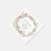 Serviette En Papier Élégant Fleur sauvage Mariage personnalisé (Coin)